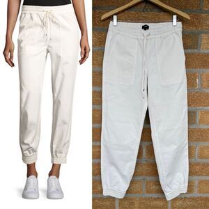 THEORY Cortland Relaxed Cotton Jogger Pants, Ivory size 2